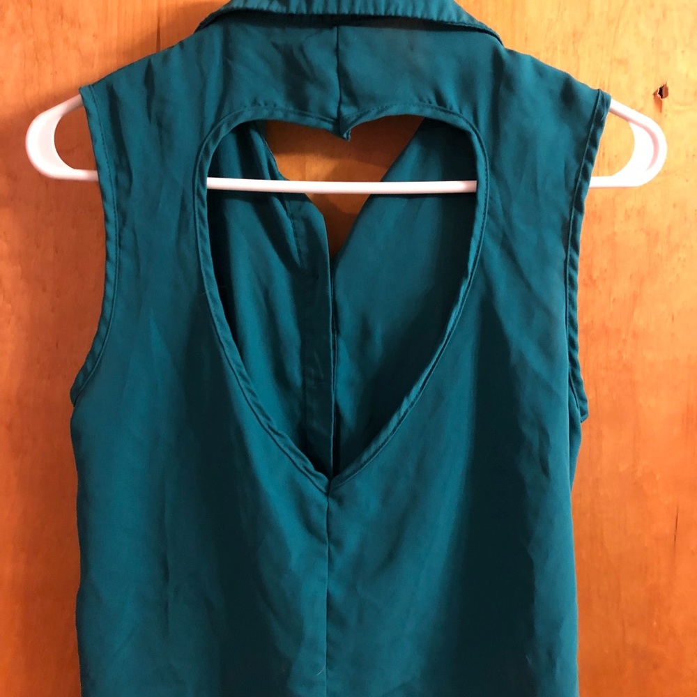 Teal heart back shirt